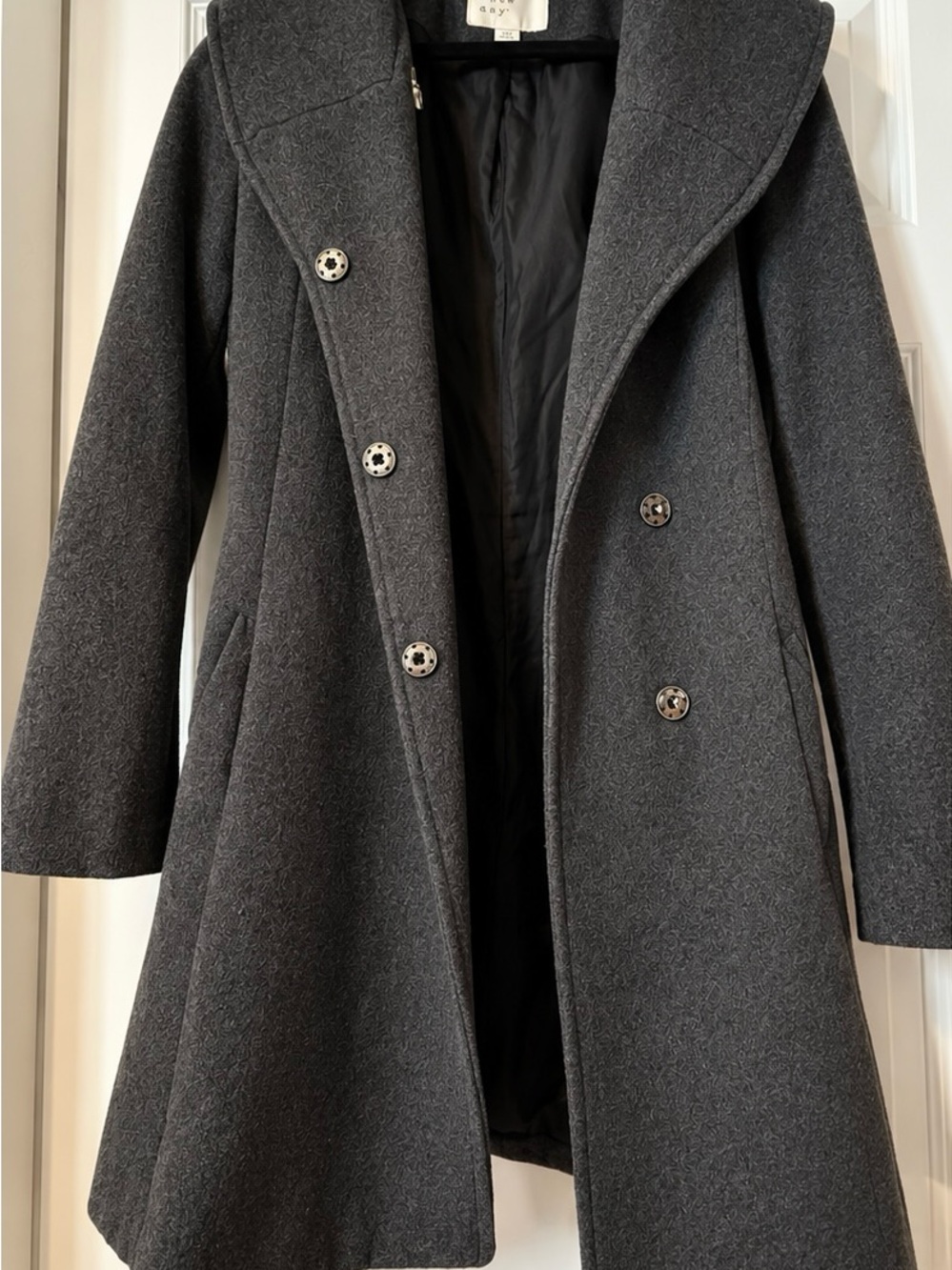 A NEW DAY Charcoal Gray Wool-Blend Women's Coat